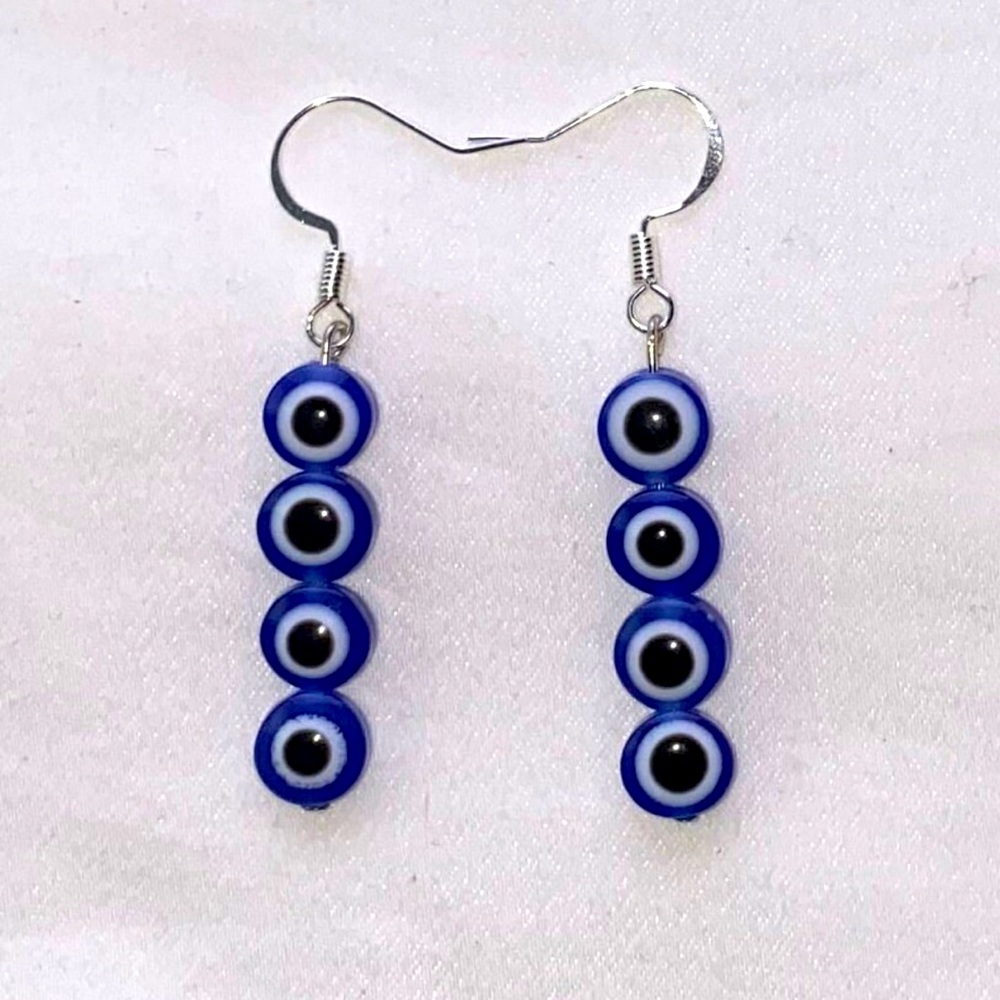 Blue Evil Eye Earrings